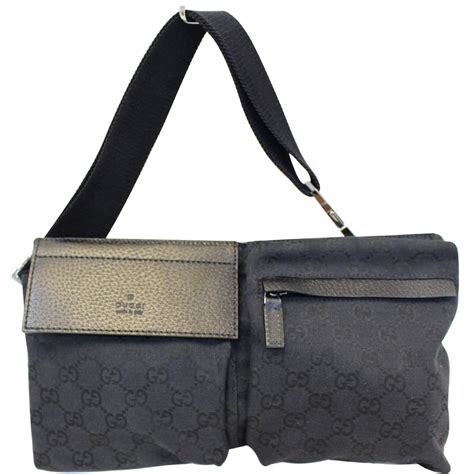 gucci canvas bum bag black|gucci coated canvas tote.